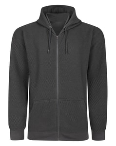 Bigdude Diamond Textured Zip Up Hoody Charcoal Tall