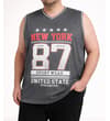 Thumbnail Charcoal sleeveless basketball shirt worn by model.