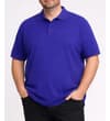 Thumbnail Model wearing the cobalt blue polo shirt.