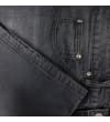 Thumbnail Close-up of grey wash denim shorts coin pocket and hem.
