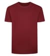 Thumbnail Maroon plain crew neck T-shirt, front view.
