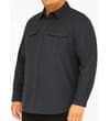 Thumbnail Charcoal long sleeve shirt worn, angled front view.