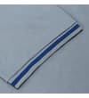 Thumbnail Close-up of short sleeve cuff with blue stripe trim.