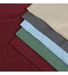 Thumbnail Close-up of stacked T-shirt hems in five colours.