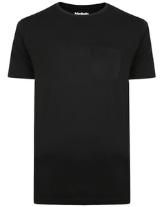 Bigdude Plain Crew Neck T-Shirt With Pocket Black Tall