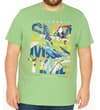 Thumbnail Lime green graphic crew neck T-shirt shown on a model.