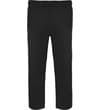 Thumbnail Black pajama bottoms with straight legs, front view.