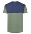 Thumbnail Back view of sage green and navy panelled T-shirt.