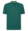 Thumbnail Front view of teal polo shirt with three-button placket.