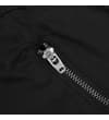 Thumbnail Close-up detail of silver zip on black shorts.