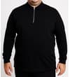 Thumbnail Black long sleeve zip polo worn, front view.