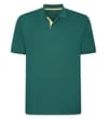 Thumbnail Flat front view of teal polo shirt with contrast placket.