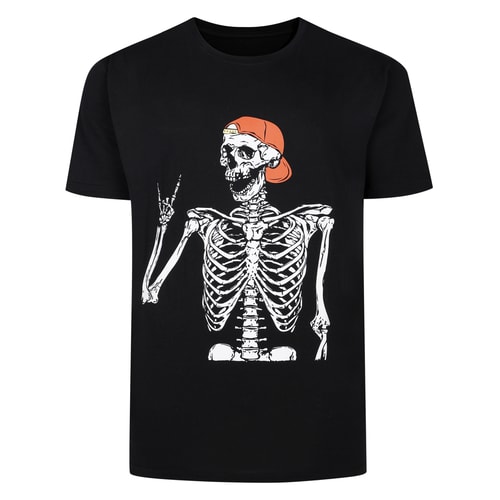 Bigdude Skull Print T-Shirt Black