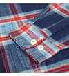 Thumbnail Close-up of the blue plaid cuff with two buttons.
