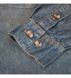 Thumbnail Close-up of denim shirt cuff with two buttons.