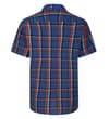 Thumbnail Blue short sleeve check shirt, back view.