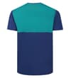 Thumbnail Back view of navy and teal two-tone crew neck T-shirt.