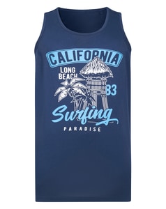 Bigdude California Surfing Paradise Print Tank Top Navy Tall