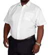Thumbnail White short sleeve button-up shirt worn, front view.