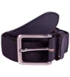 Thumbnail Black elasticated belt with silver buckle, angled front view.