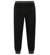 Thumbnail Back view of black joggers with charcoal waistband and cuffs.