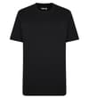 Thumbnail Black plain crew neck T-shirt, front view.