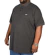 Charcoal short sleeve polo shirt, angled front view.