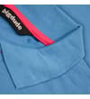 Thumbnail Close-up of the blue collar with pink inner trim.