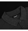 Thumbnail Close-up of charcoal marl polo collar and button placket.