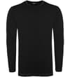 Thumbnail Black ribbed long-sleeve shirt front view.