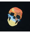 Thumbnail Close-up of the multicolour skull chest print on black.