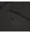 Thumbnail Close-up of charcoal polo placket and sleeve in pique fabric.