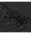 Thumbnail Close-up of charcoal shorts elastic waist and drawstring.