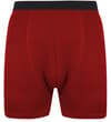 Thumbnail Red boxer briefs with black waistband, front view.