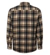 Thumbnail Back view of sand checked long sleeve flannel shirt.