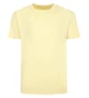 Thumbnail Pale yellow plain crew neck T-shirt, front view.