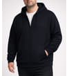 Thumbnail Navy diamond textured zip-up hoody shown on a model.