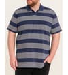 Thumbnail Front view of navy and white striped short sleeve polo.