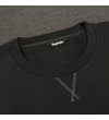 Thumbnail Crew neck close-up with contrast X stitch detail.