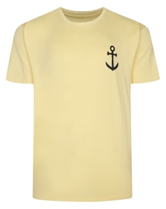 Bigdude Anchor Chest Print T-Shirt Yellow