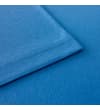 Thumbnail Short sleeve hem close-up on bright blue T-shirt.