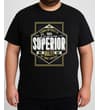 Thumbnail Front view of black tall T-shirt worn with large print.