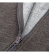 Thumbnail Close-up of charcoal hoody zip and soft inner lining.