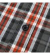 Thumbnail Close-up of the charcoal check fabric and front button.