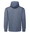 Thumbnail Back view of dark denim full zip hooded sweatshirt.