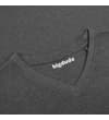 Thumbnail Charcoal marl T-shirt V-neck collar close-up.