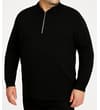 Thumbnail Black long sleeve zip polo worn at an angled front view.