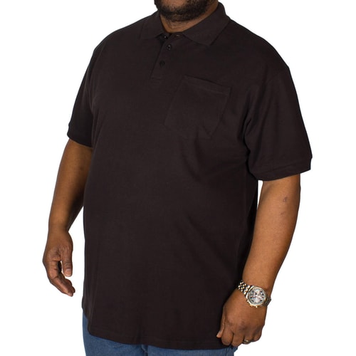 Bigdude Polo Shirt With Pocket Black Tall