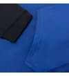 Thumbnail Close-up of black cuff and blue kangaroo pocket seam.