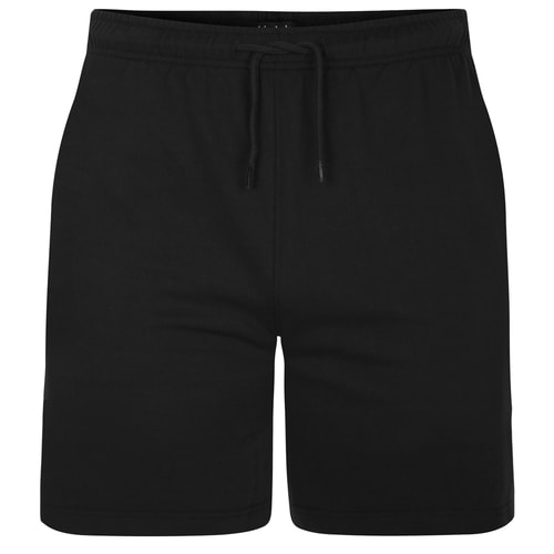 Black jogger shorts front view.